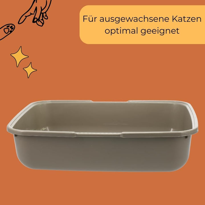2er Set Katzenklo XL Katzentoilette offen ohne Deckel Katzen Schalentoilette Klo Toilette Zubehör Do