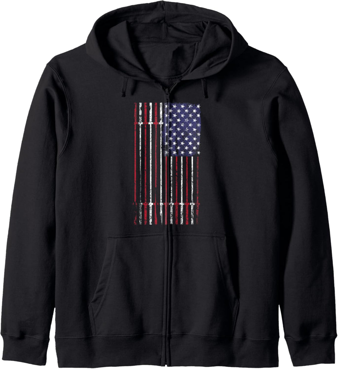 USA-Flagge aus Langhantel Kapuzenjacke