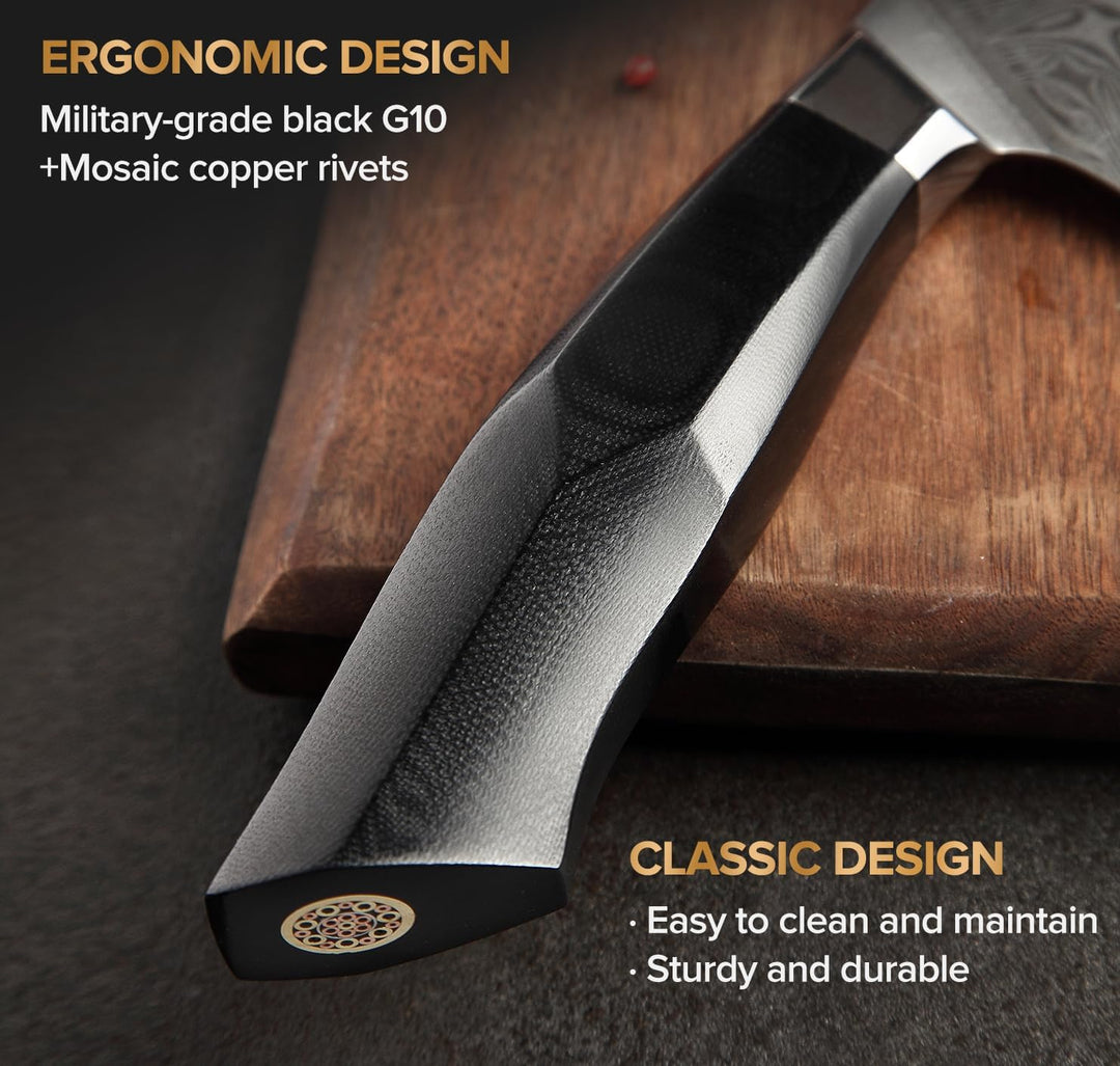 XINZUO Damaststahl Kochmesser, 21.5cm Kiritsuke Chefmesser Profi geschmiedet Gyuto Küchenmesser, Mil
