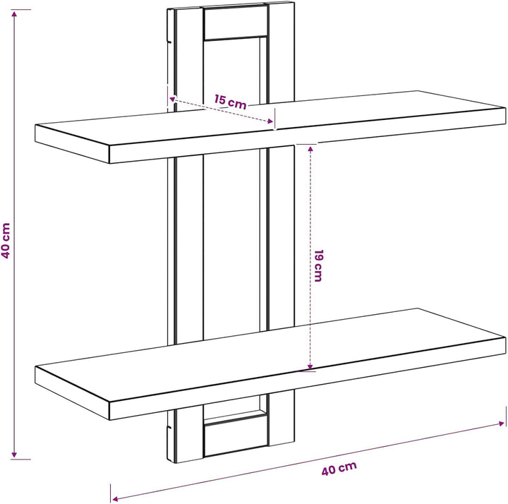 vidaXL Schweberegale Artisan-Eiche 40 x 15 x 40 cm Holzwerkstoff, Artisan-eiche