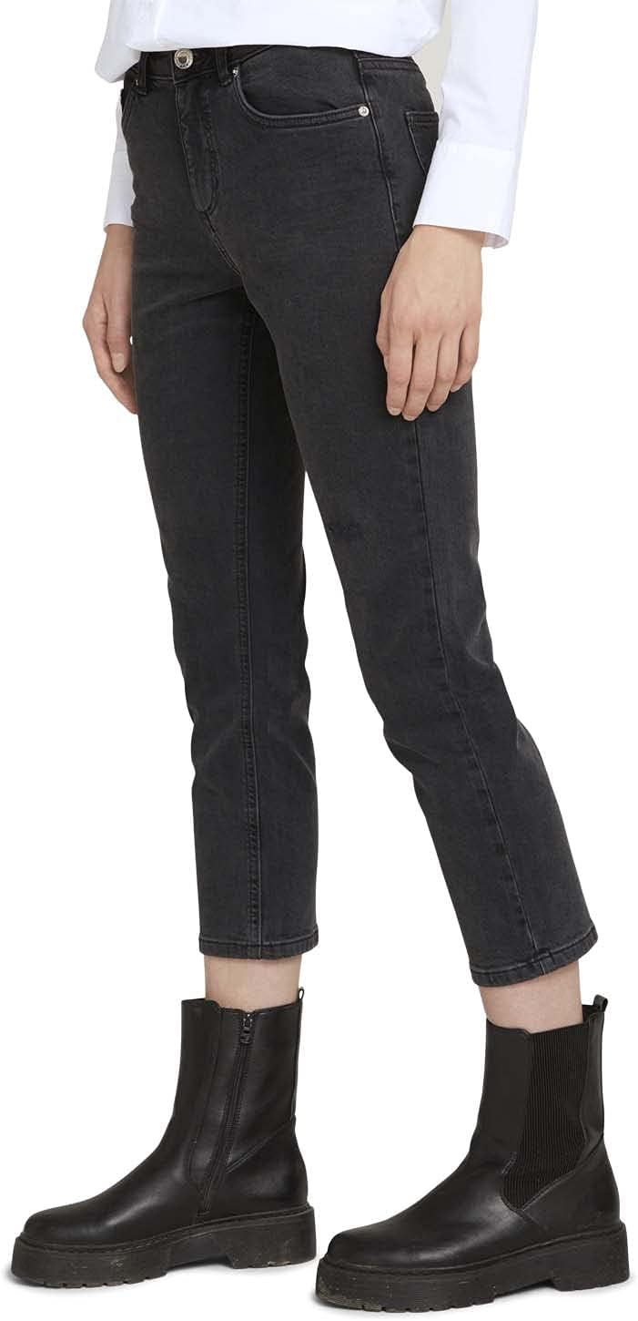TOM TAILOR Damen Kate Straight Jeans 31W / 28L 10240 - Black Denim, 31W / 28L 10240 - Black Denim
