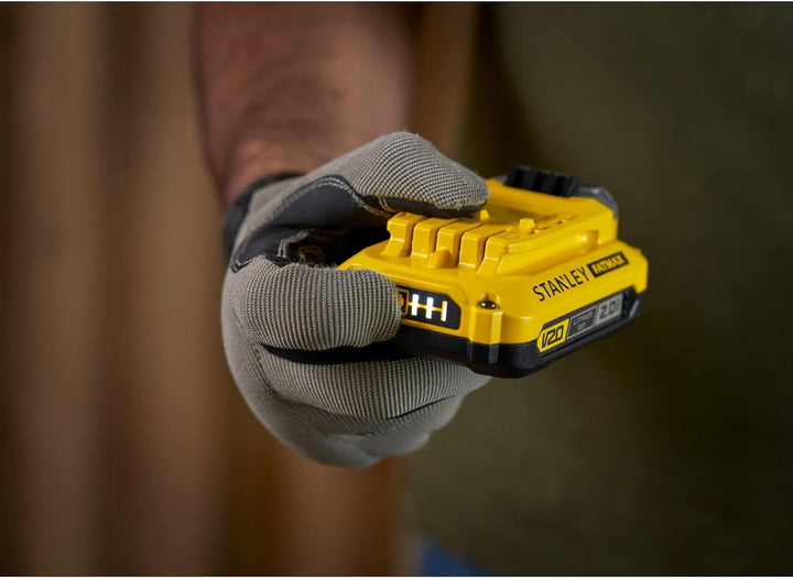 Stanley FatMax Akku Starter-Kit SFMCB12D2 (18 Volt, 2.0 Ah, zum Einstieg in das V20-Akkusystem von S