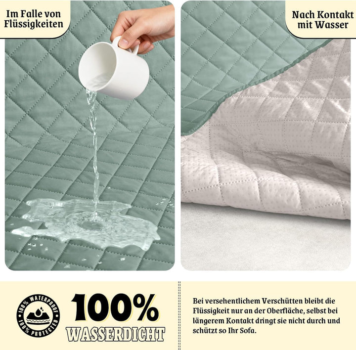 TAOCOCO Sofa Überzug, Sofabezug Wasserdicht Mit Gummiband，Wohnzimmer Anti-Rutsch Gepolsterter Sofasc