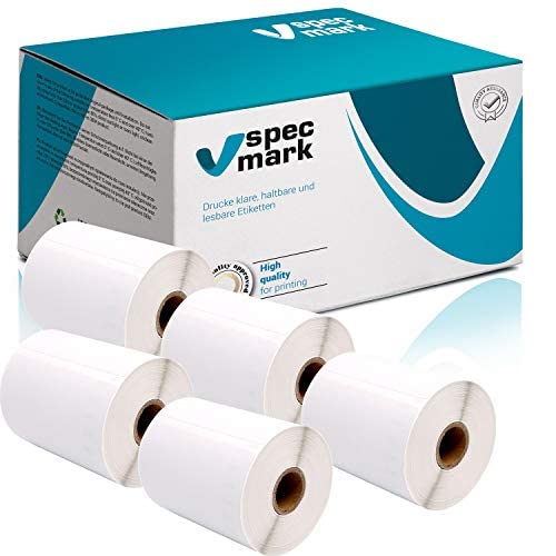 specmark 5 Etiketten-Rollen kompatibel mit DYMO S0904980 104mm x 159mm S0904980 220 Stück kompatibel