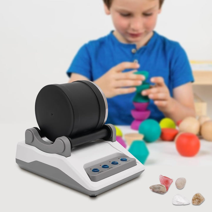 Steinpolierer mit 7-Tage-Timer, Komplettset inkl. Schleifkörner, Rohsteine &amp; Schmuckzubehör, leiser