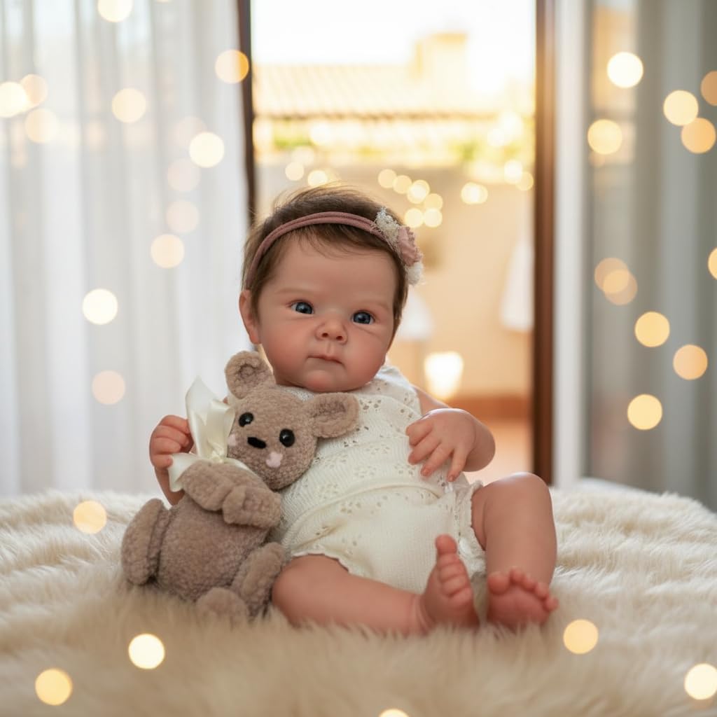 Zero Pam 45 cm Babypuppe aus Silikon, komplett weiches Silikon, ganzer Körper mit Haaren, realistisc