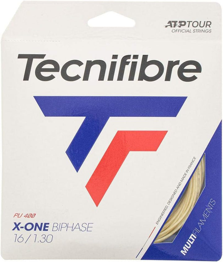 Tecnifibre Biphase TecniFiber X-One Zweiphasen-Saiten, 1,18 mm, 12,2 m, Weiss 1.30mm natur, 1.30mm n