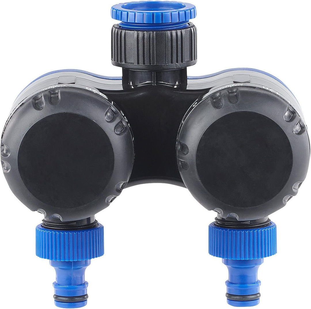 Royal Gardineer Wasser Timer: 2-Fach-Wasserverteiler mit mechanischer Bewässerungsuhr, bis 120 Min.