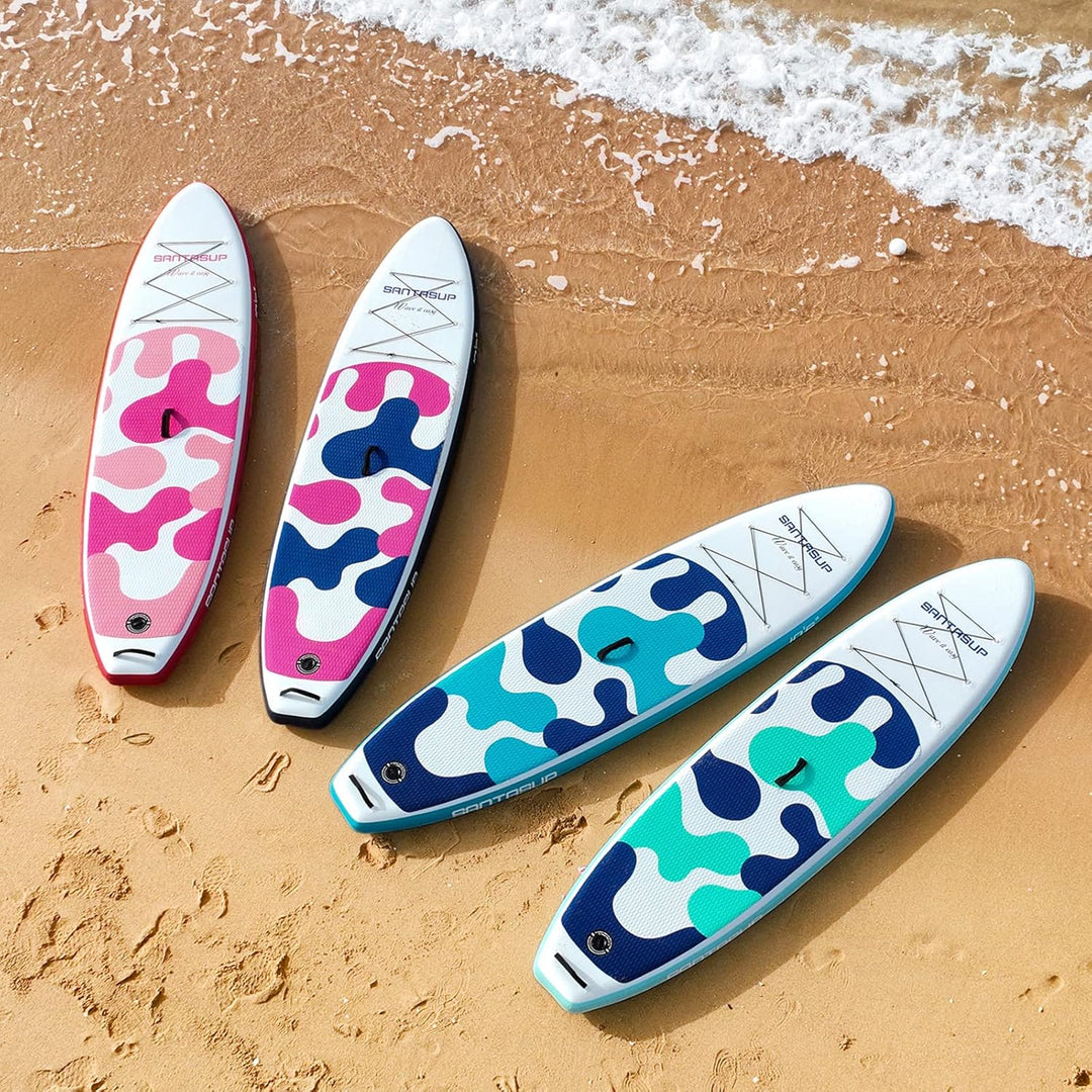 Santasup Aufblasbares Stand Up Paddle Board Surfbrett SUP Komplettes Paddleboard Zubehör Verstellbar