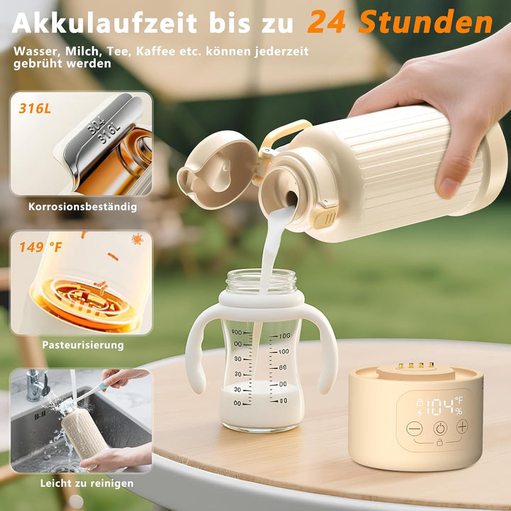 Tragbarer Flaschenwärmer Baby, Flaschenwärmer Baby Unterwegs, Erwärmt Wasser Oder Milch, Schnelles A