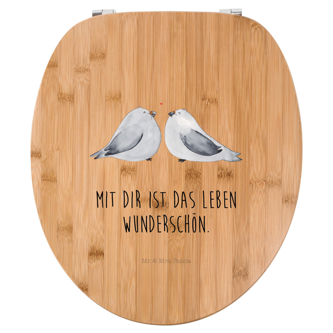 Mr. &amp; Mrs. Panda Motiv WC Sitz Turteltauben Liebe - Geschenk, Jahrestag, Geschenk Freundin, Heiraten