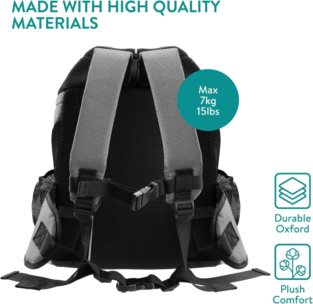 Navaris Rucksack für Hund oder Katze bis 7 kg - gepolsterter Hunderucksack Katzenrucksack - 37 x 33