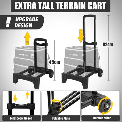 INSMEER Kühltasche Gross mit Rollen, 40L / 60 Can Kühltasche Faltbre, Wasserdicht Einkaufswagen Stra