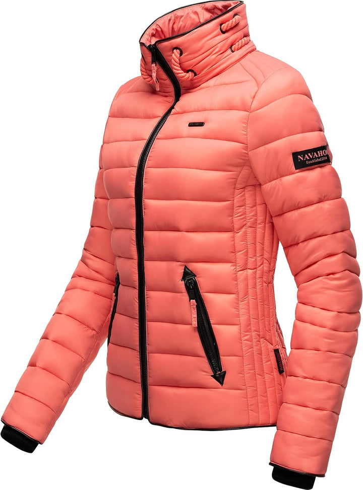 Navahoo Damen leichte Übergangsjacke Steppjacke mit Kapuze Lulana XS-XXL XS Rose Coral, XS Rose Cora