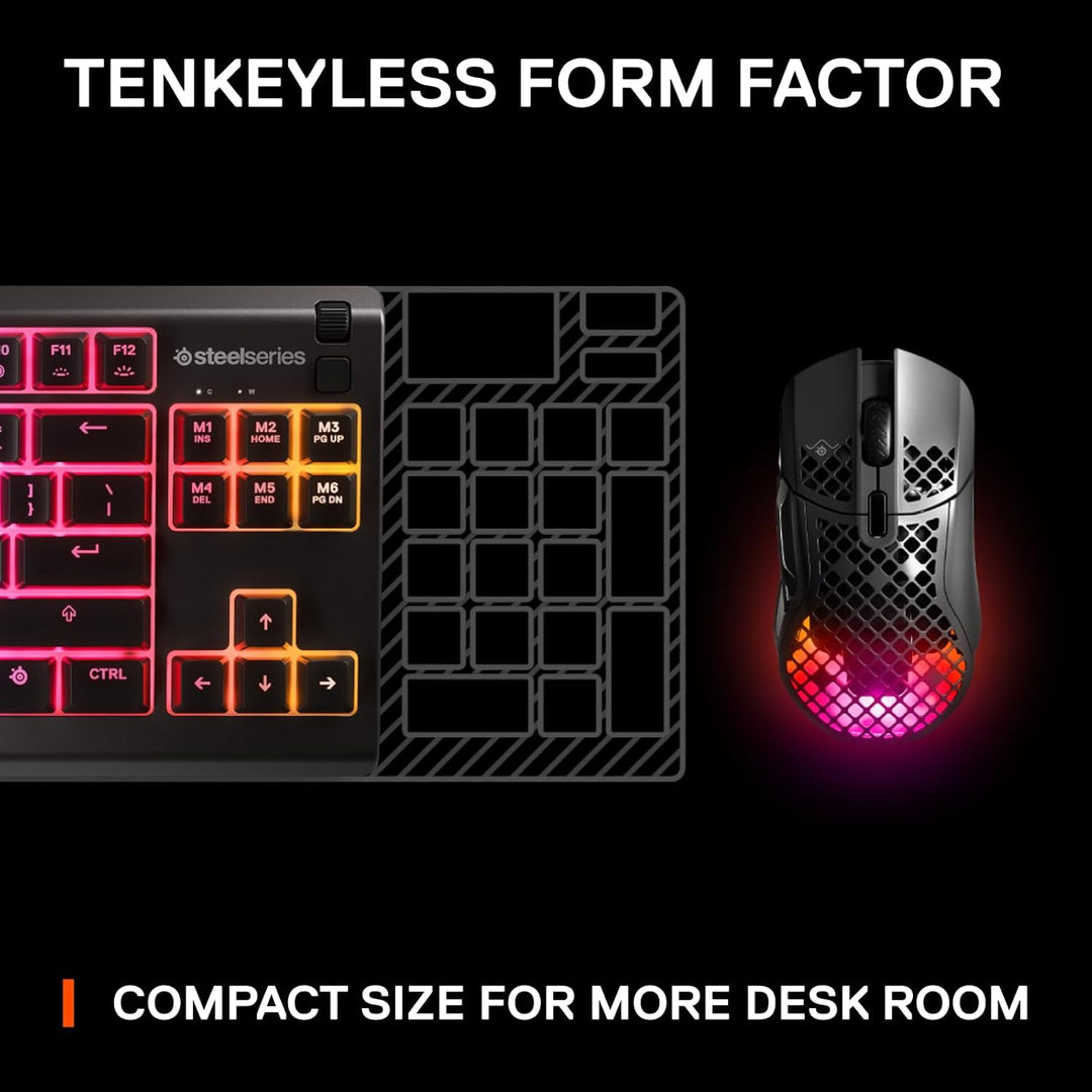 SteelSeries Apex 3 TKL RGB Gaming Tastatur - Tenkeyless Compact Formfaktor - 8-Zonen RGB Beleuchtung