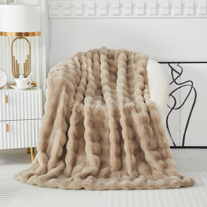 Kuscheldecke Kaninchen Plüsch Flauschige Decke Soft Wohndecke Dick 1000GSM Flanell Decke Couchdecke