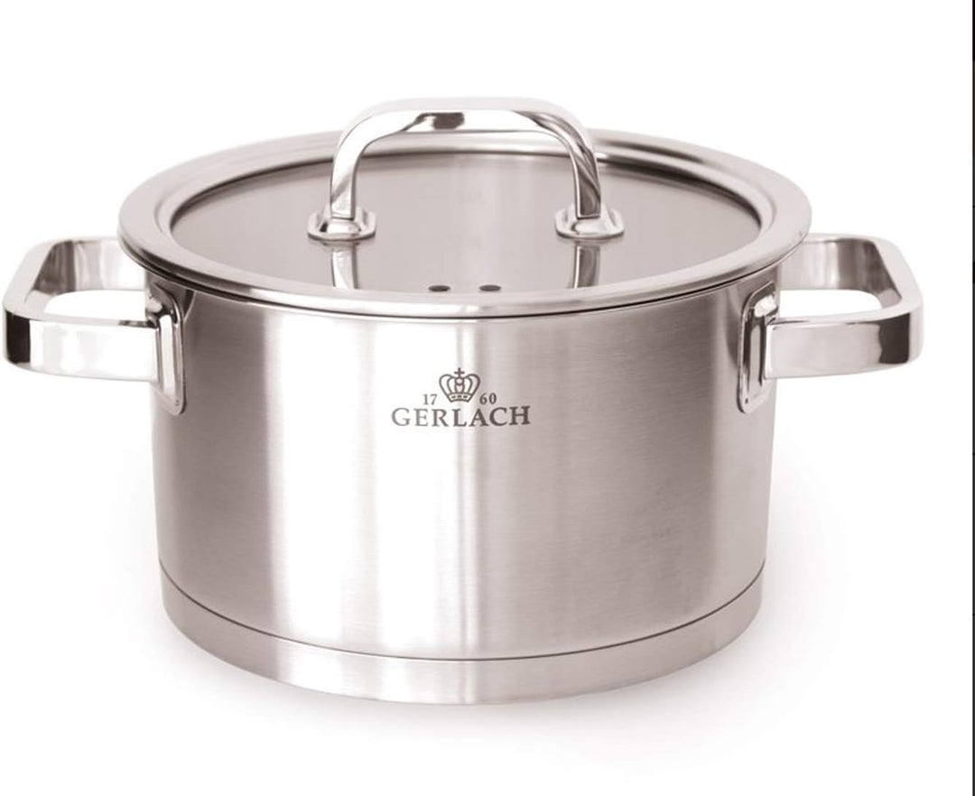 Gerlach G04-0318M-ZGB2-09PU-S1S1-01 9 Prestige Töpfe Set, 18/10 Steel, Stahl