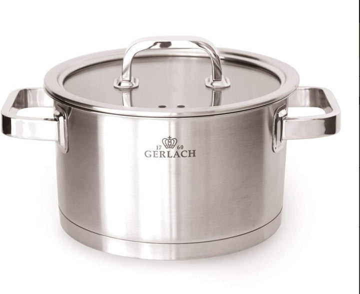Gerlach G04-0318M-ZGB2-09PU-S1S1-01 9 Prestige Töpfe Set, 18/10 Steel, Stahl