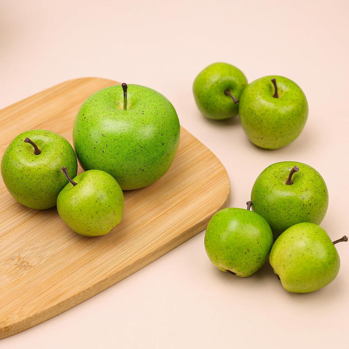 Gresorth 15 Stück Künstliche Grün Apfel Dekoration Gefälschte Obst Modell Realistisch Simulation Gem