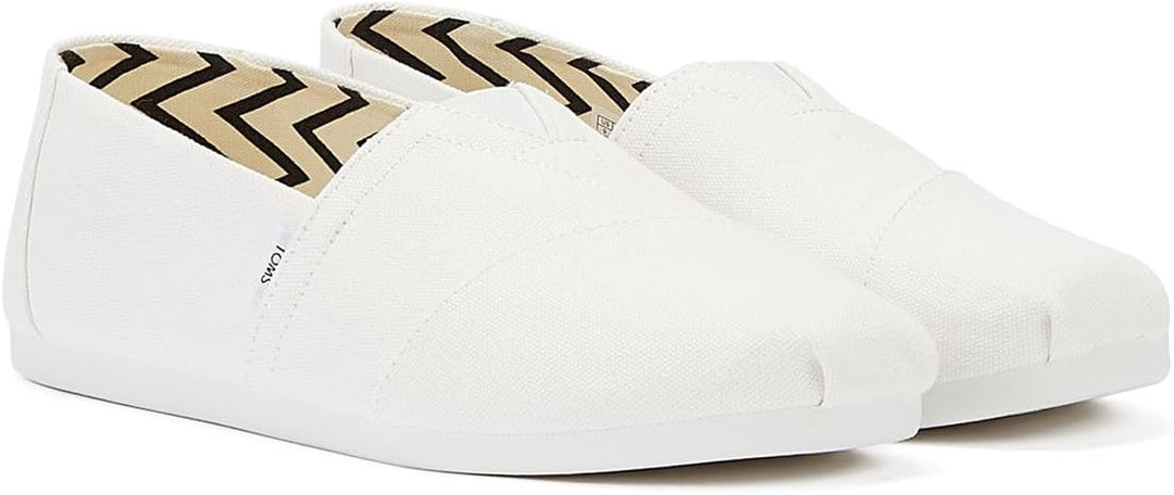 TOMS Herren Alpargata aus Recycelter Baumwolle Flache Slipper 47.5 EU Weiss, 47.5 EU Weiss