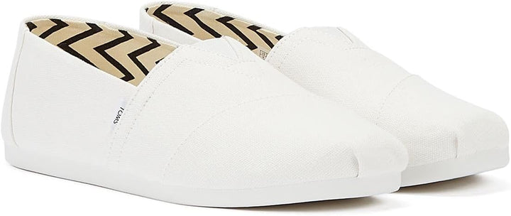 TOMS Herren Alpargata aus Recycelter Baumwolle Flache Slipper 47.5 EU Weiss, 47.5 EU Weiss