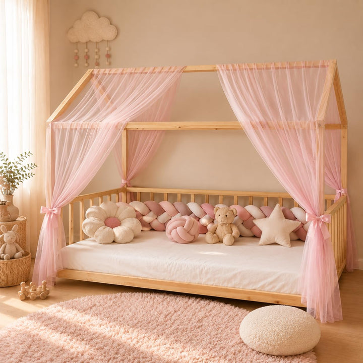 Baby Fancyroom Betthimmel für Hausbett Kinderbett, universell, Premium Tüll, 2-teilig, Hausbetthimme