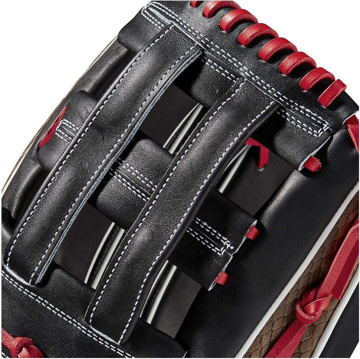 Wilson A2K Baseballhandschuh-Serie Linke Hand Wurf Outfield SuperSkin Handschuh, 32,4 cm, Schwarz/Br