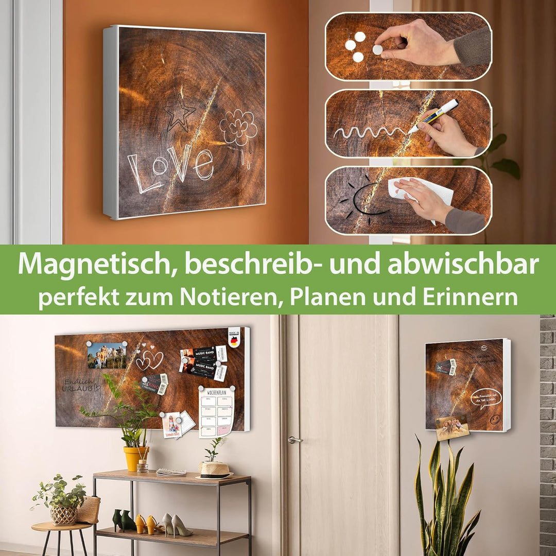 banjado Grosser Schlüsselkasten Glas - Schlüsselbox 30x30cm mit 50 Haken - Schlüsselkasten modern fü