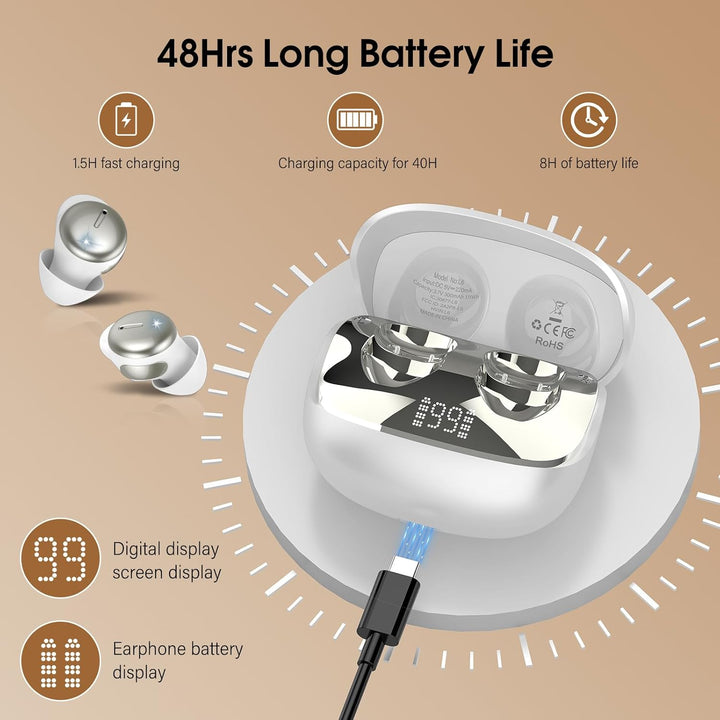Bluetooth Kopfhörer, Hi-Fi Klang Schlafkopfhörer, Kabellose Kopfhörer Bluetooth 5.4 mit 4 ENC Mikrof