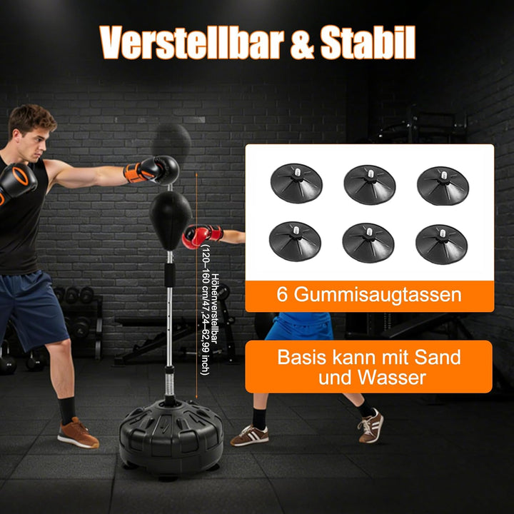 Punchingball Boxstand Boxsack Stehend Erwachsene Standboxsack Höhenverstellbarer Standbox für Boxen