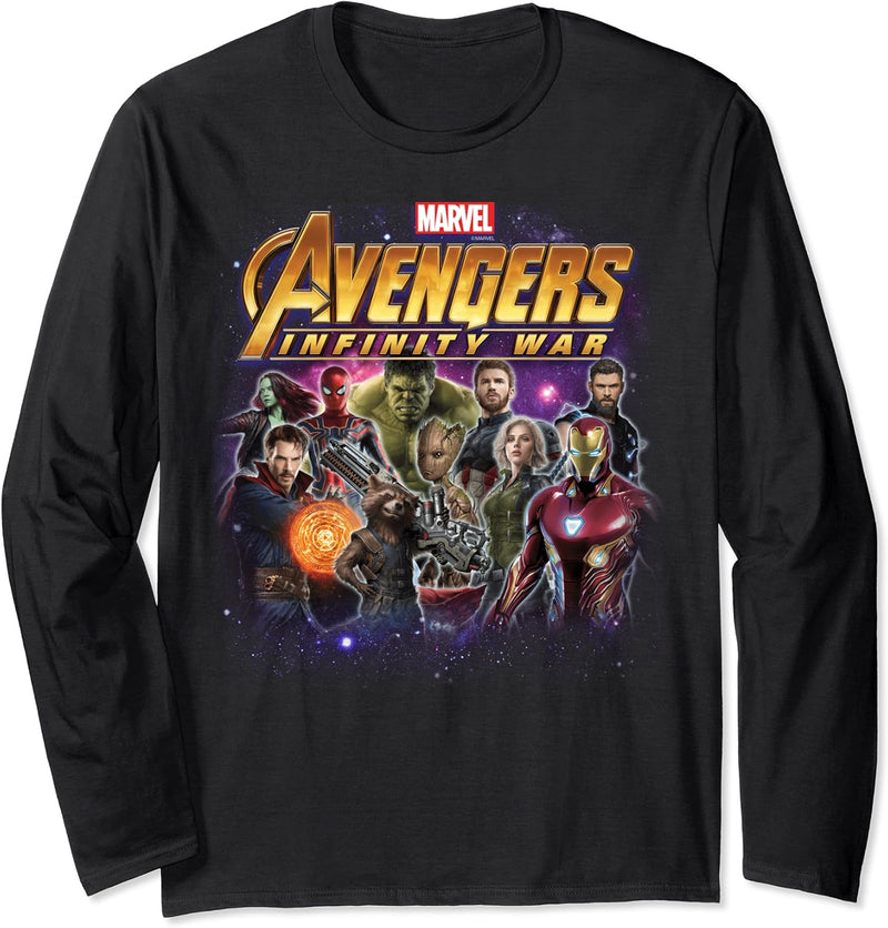 Marvel Avengers: Infinity War Group Shot Portrait Logo Langarmshirt