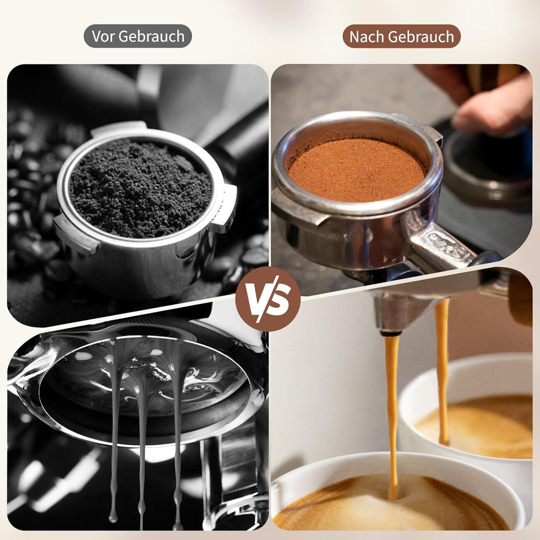 KaffeeTamper 51mm Set, Kaffee Tamper Edelstahl Base, mit 6 feinen Espressonadeln, Espresso Kaffee Ta