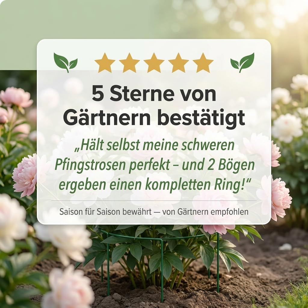 20 STÜCK Pflanzenstütze Buschstütze - Staudenstütze halbrund - Ø 38 cm - 70 cm hoch - Blumenhalter S