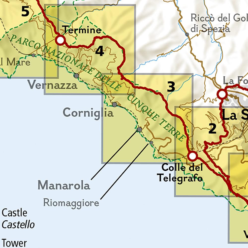 Cinque Terre High Path: 1:25000 (National Geographic Trails Illustrated Map, Band 4006), Karte