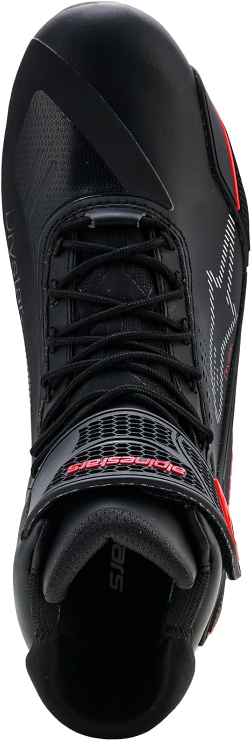 Alpinestars Faster 4 Drystar wasserdichte Motorrad Schuhe, schwarz/rot, 6.5 (38.5) Schwarz Rot 38.5