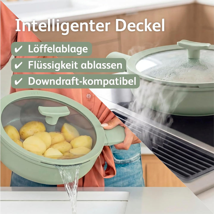 Berghoff Leo Balance Schmorpfanne 26cm - Pfanne ohne pfas - für alle Herdarten - Sage Sage 26cm - la