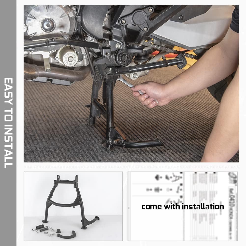 Fayedenicy Motorradzubehörteile für CRF 1000L 16-19, Schwarzer Stahl Center Central Foot Stand Mount
