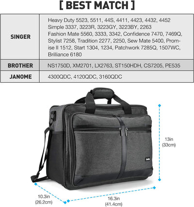 ProCase Nähmaschinentasche Universal Tasche für Nähmaschinen Singer Brother und Janome Nähutensilien