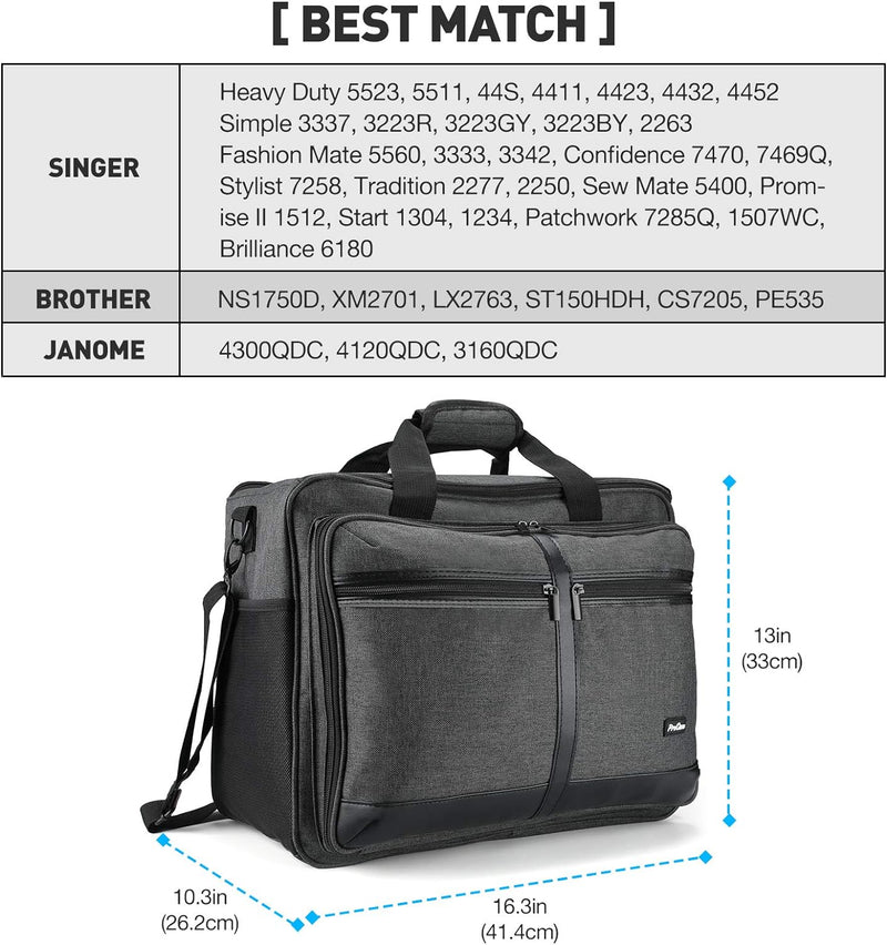 ProCase Nähmaschinentasche Universal Tasche für Nähmaschinen Singer Brother und Janome Nähutensilien