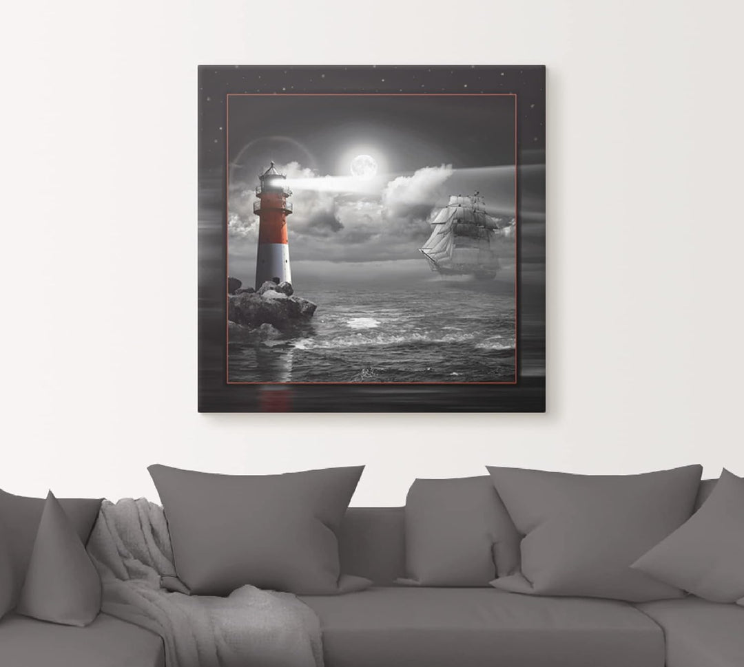 ARTland Leinwandbilder Wandbild Bild auf Leinwand 70 x 70 cm Wanddeko Maritim Meer Küste Strand Leuc