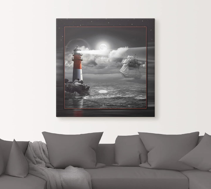 ARTland Leinwandbilder Wandbild Bild auf Leinwand 70 x 70 cm Wanddeko Maritim Meer Küste Strand Leuc