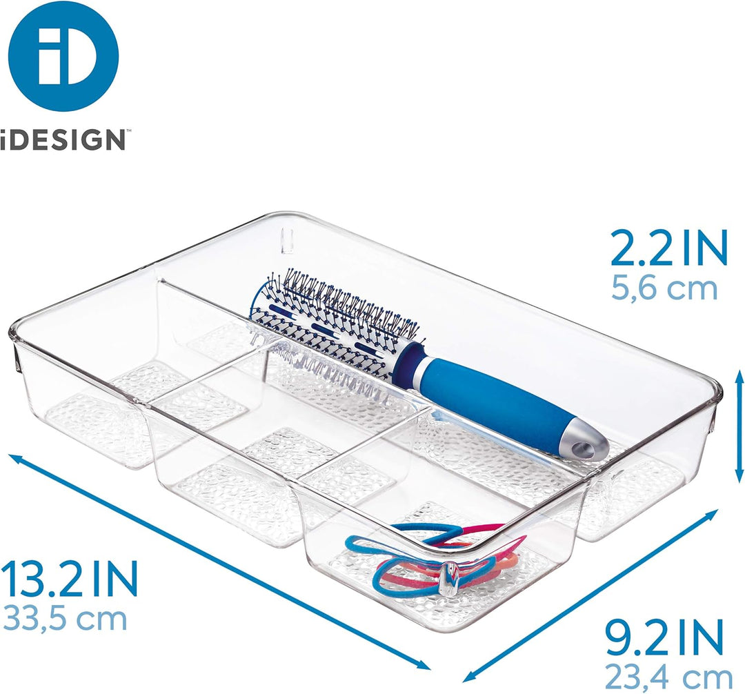 iDesign Kosmetik Organizer, Sortierkasten mit Struktur für Make-up aus Kunststoff mit 4 Fächern, zur