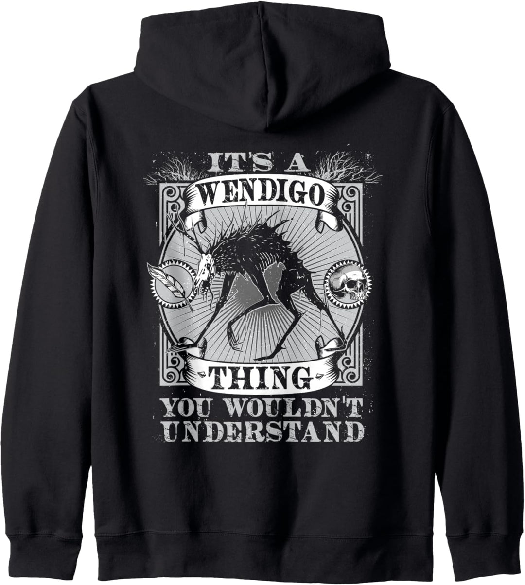 Lustiger Wendigo Kryptid Skin Walker Folklore Kryptozoologie Kapuzenjacke