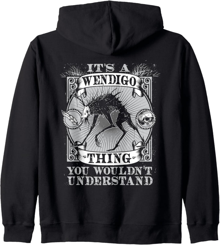 Lustiger Wendigo Kryptid Skin Walker Folklore Kryptozoologie Kapuzenjacke
