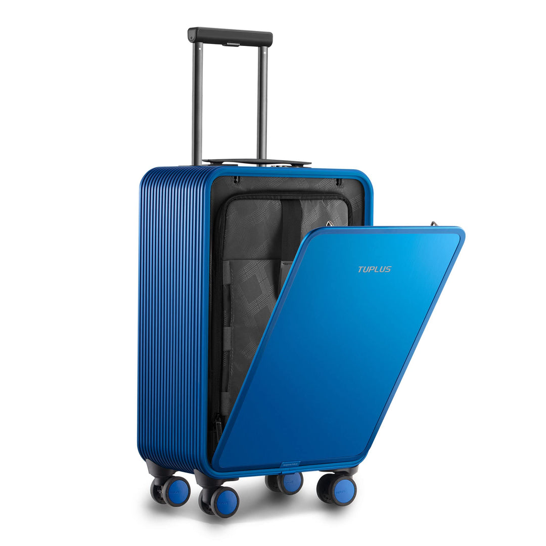 TUPLUS Koffer Aluminium Trolley Rollkoffer mit 4 Rollen Reisekoffer Handgepäck Hartschalenkoffer mit