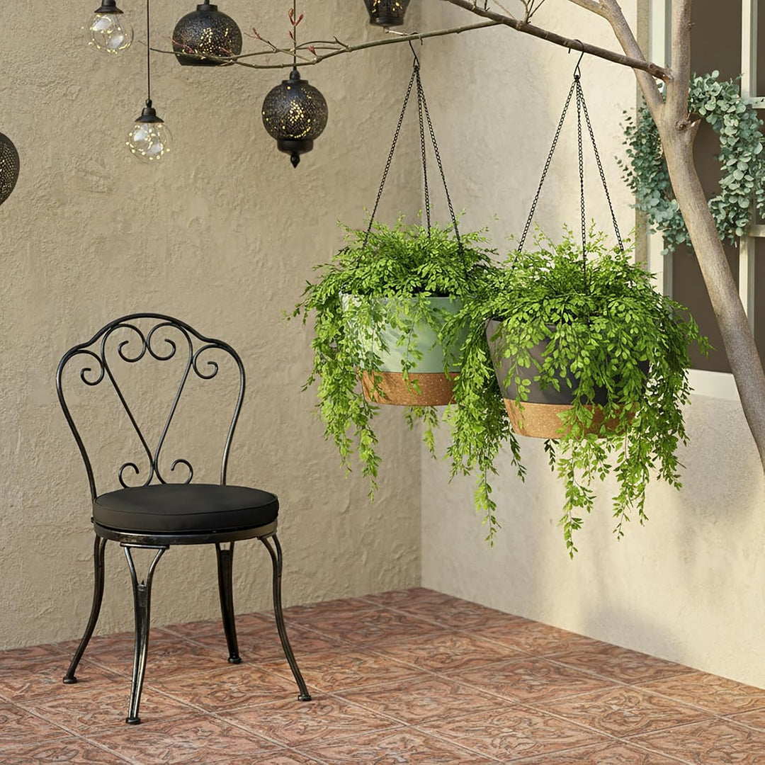 ZMTECH Blumenampel, 2er-Set Φ20cm Hängende Blumentöpfe Zum Aufhängen, Kunststoff Hängetopf mit Unter