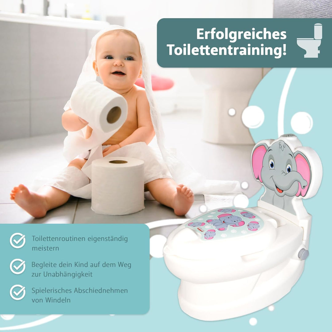 Kindertöpfchen Töpfchen Kinder ab 18 Monate Kindertoilette Babytopf mit Spülgeräusch herausnehmbarer
