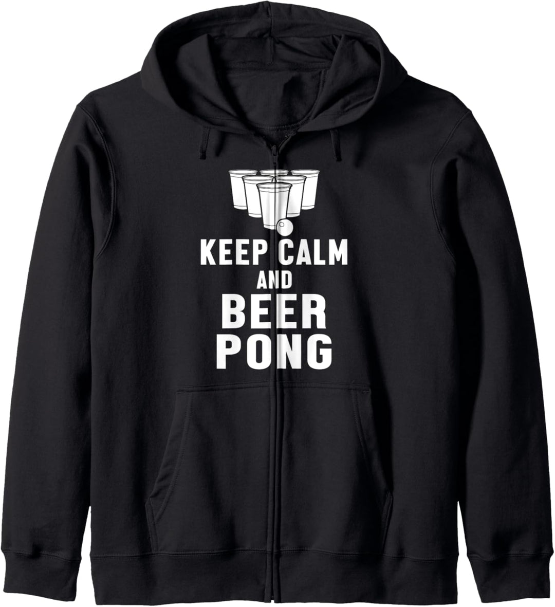 Ruhig Bleiben Und Spiele Beerpong Beer Pong Biertrinker Uni Kapuzenjacke