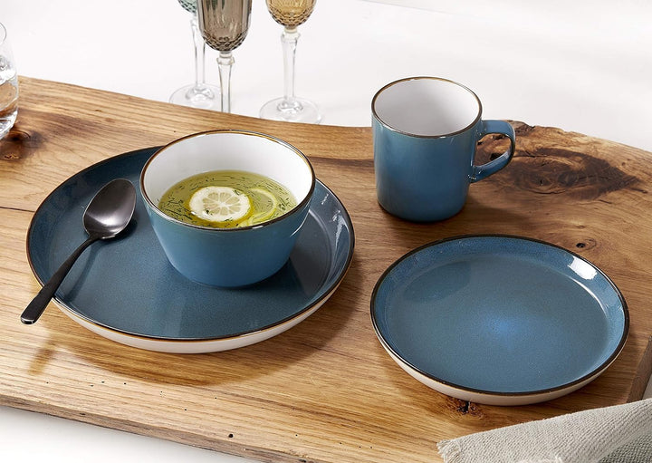 Ritzenhoff & Breker Kombiservice Visby, 16-teilig, Blau / Grün, Steinzeug, 277258