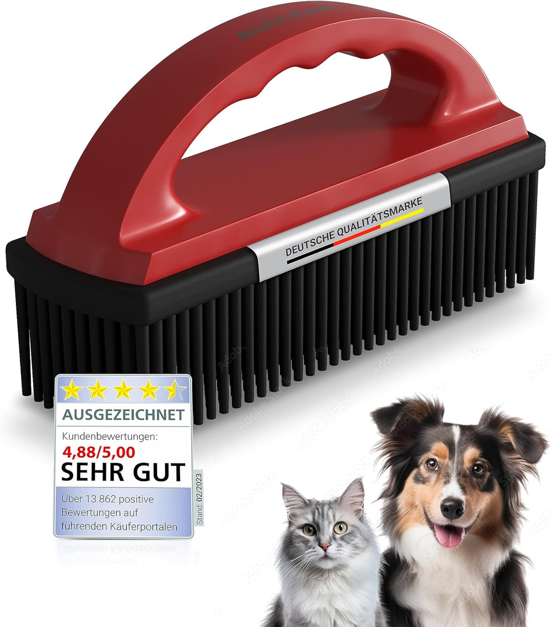 ALCLEAR 9519 Tierhaarbürste zur Entfernung von Tierhaaren auf Fahrzeugpolstern und Teppichen rot, ro